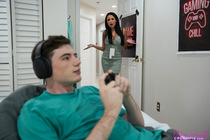 A stepmom tells her stepson to cum inside her, riding his cock and demanding he fills her up with his hot load, ensuring she's satisfied and happy.